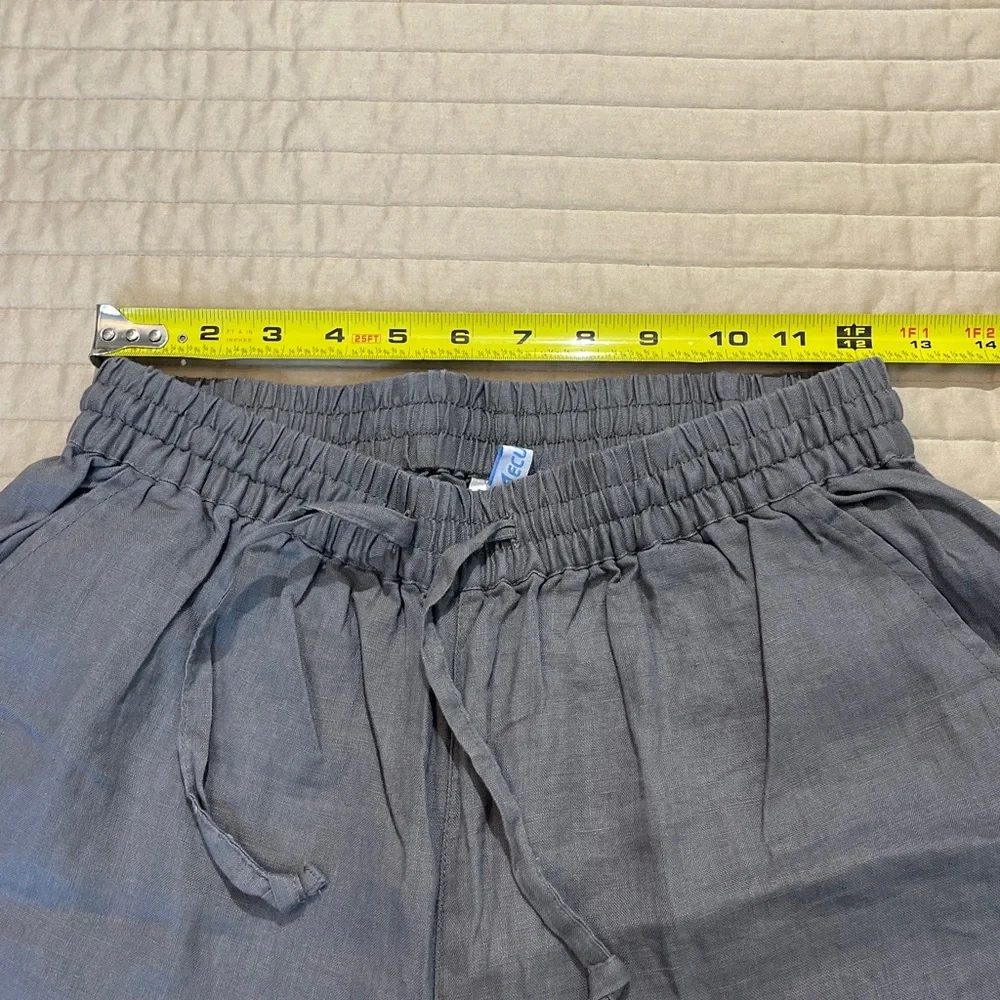 EUCPPER WOMENS SIZE S PULL ON DRAWSTRING ELASTIC WAISTBAND Gray Wide-Leg Pants